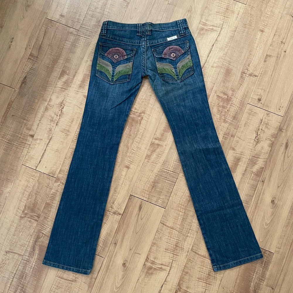 Frankie B. Rockstar Jeans with Uniquely Designed Velvet Back Pockets Size 2